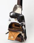 American Darling Adbga579 Sling Hand Tooled Hair-On Genuine Leather Women Bag Western Handbag Purse