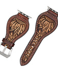 American Darling Beautifully Hand Tooled Painted Genuine Leather I watch Strap Men and Women Unisex