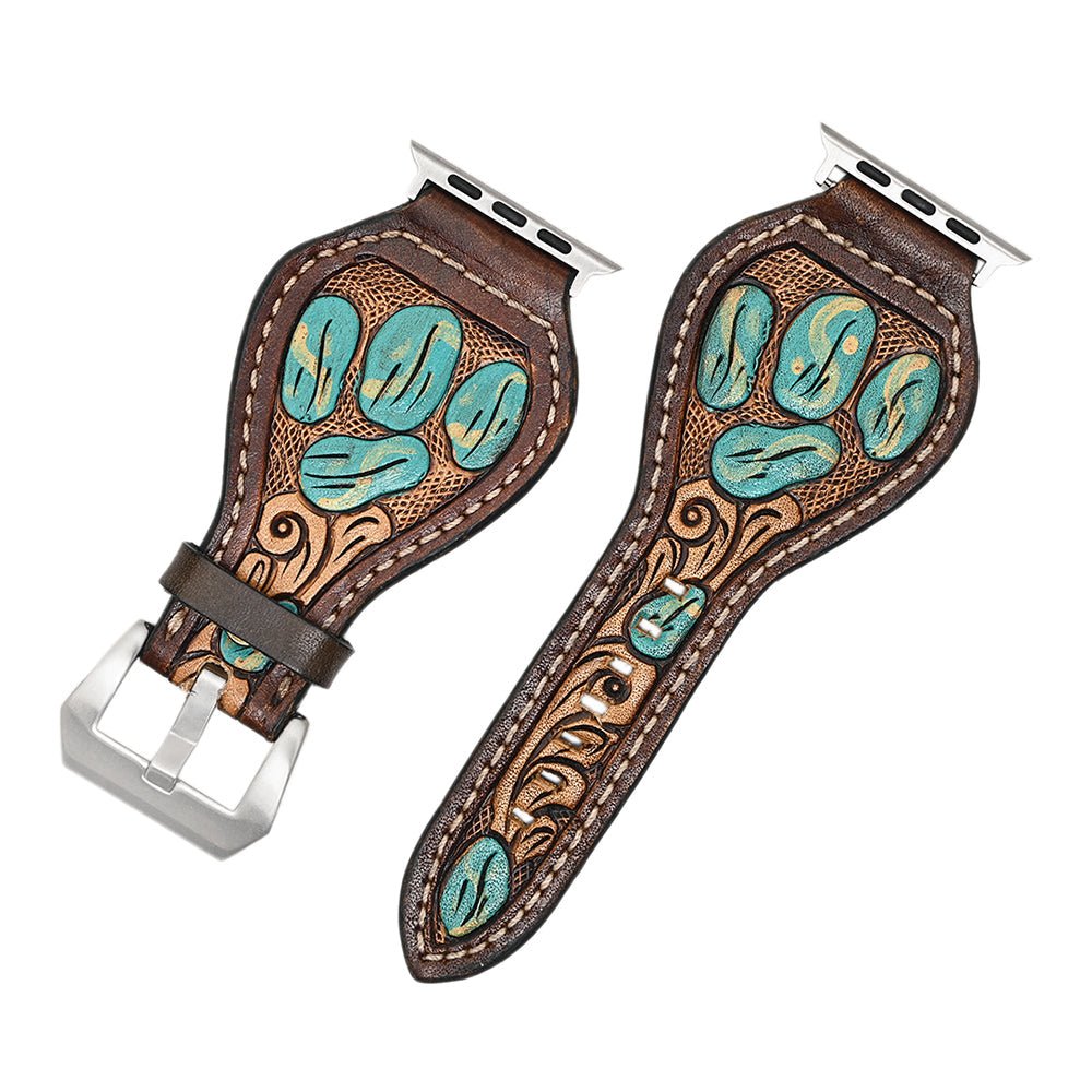 American Darling Floral Hand Tooled I watch Men Women Genuine Leather