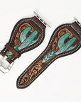 American Darling Beautifully Hand Tooled Painted Genuine Leather I watch Strap Men and Women Unisex