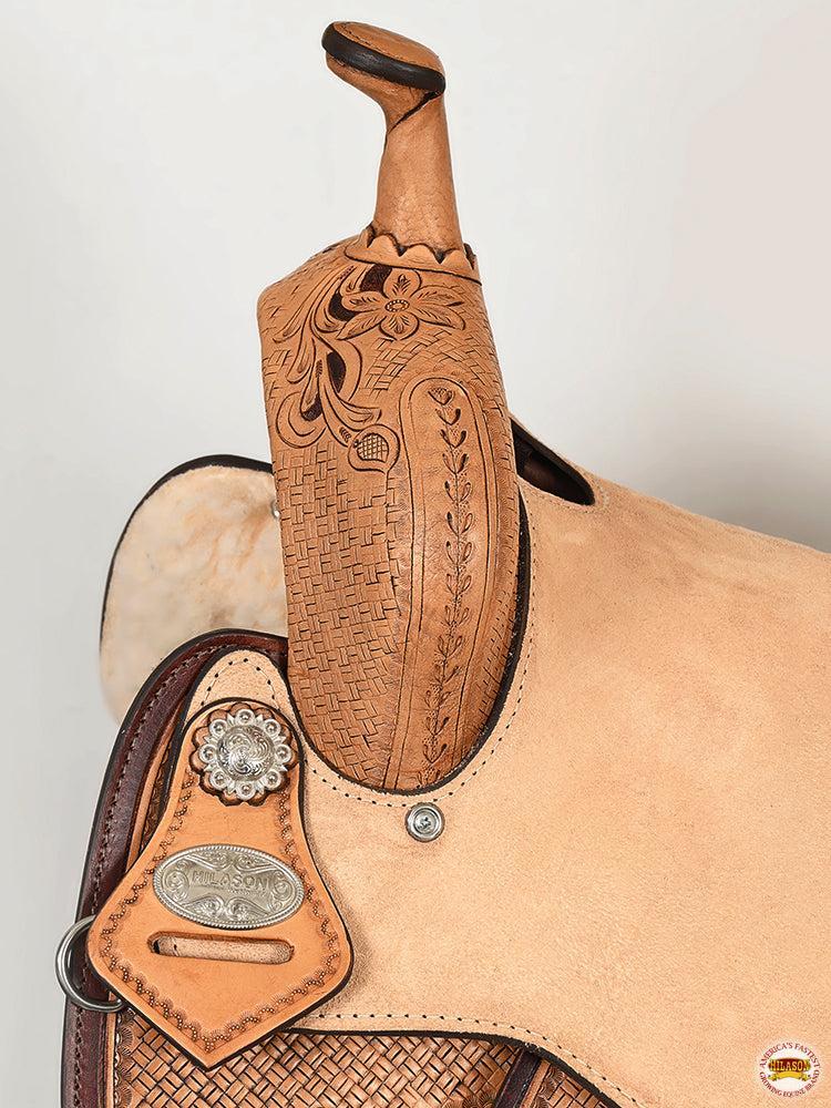 Flex Tree Western Horse Saddle In American Leather Barrel Trail Hilason