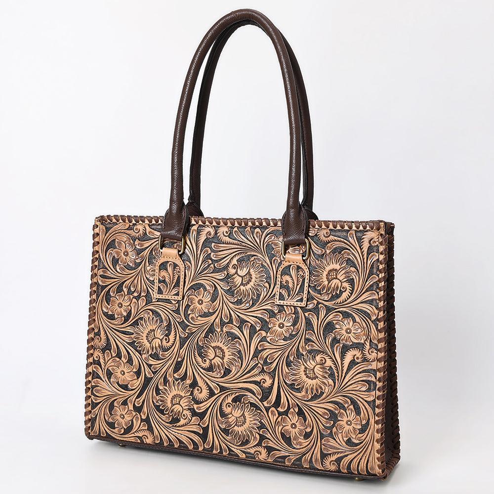 American Darling Adbga583 Tote Hand Tooled Genuine Leather Women Bag Western Handbag Purse