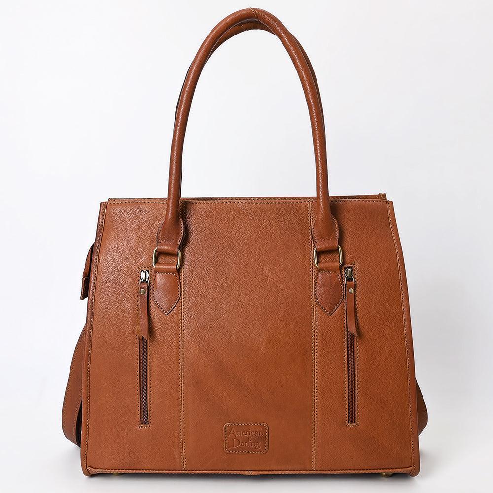 American Darling Adbga584 Tote Hand Tooled Hair-On Genuine Leather Women Bag Western Handbag Purse