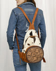 American Darling Adbg1521 Sling Hand Tooled Hair-On Genuine Leather Women Bag Western Handbag Purse