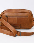 American Darling Adbg1524 Fanny Pack Hand Tooled Upcycled Wool Hair-On Genuine Leather Women Bag Western Handbag Purse