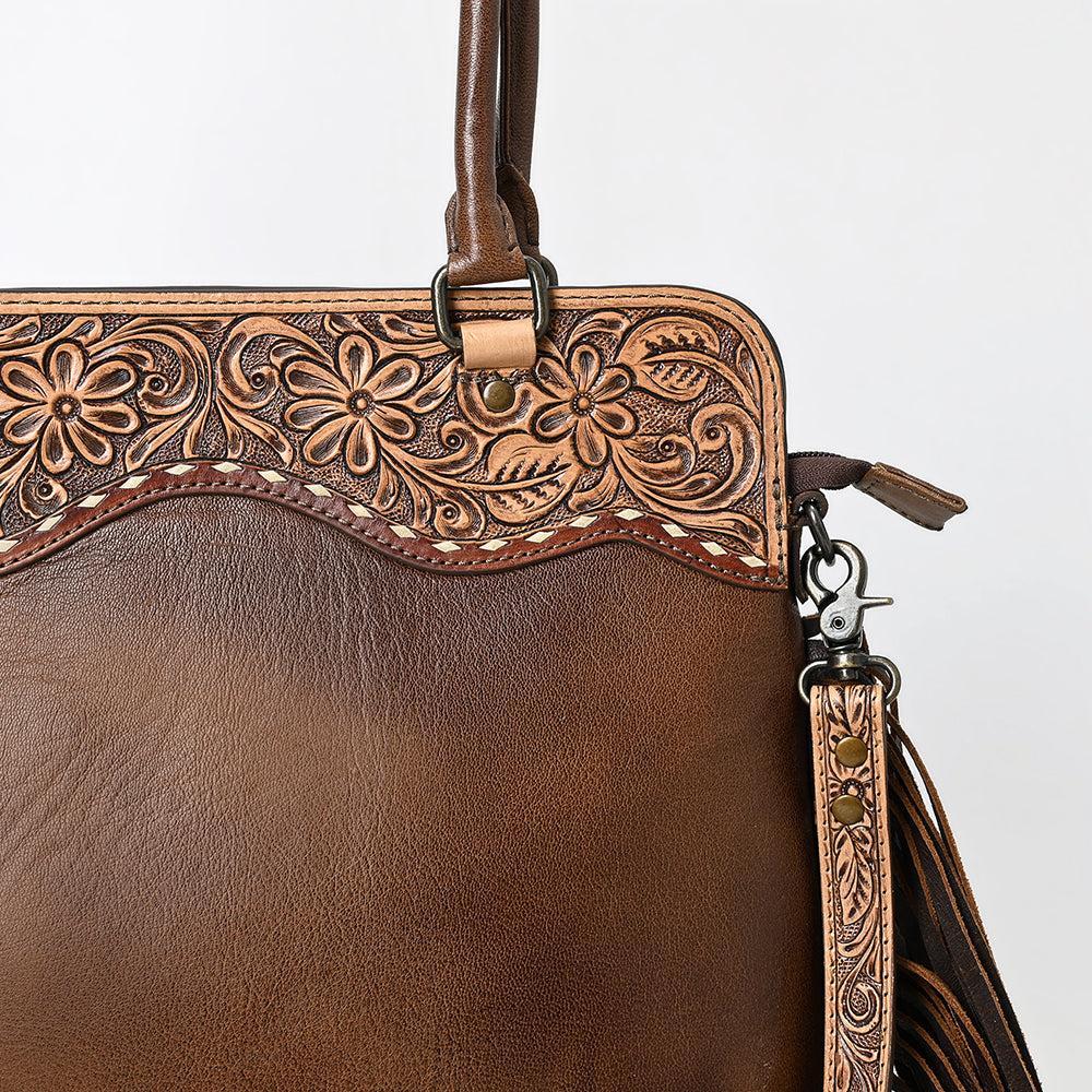 American Darling Adbg1527 Tote Hand Tooled Genuine Leather Women Bag Western Handbag Purse