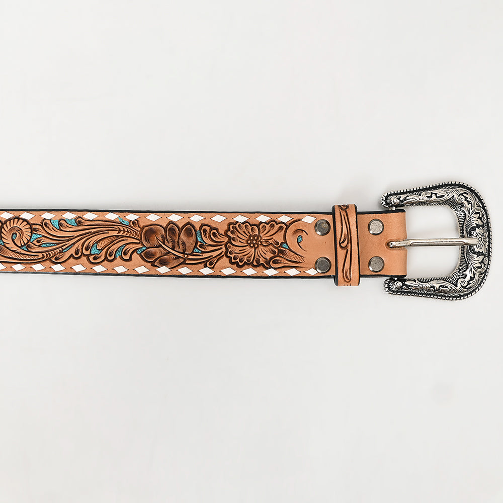 American Darling  Beautifully Hand Tooled Genuine American Leather Belt Men and  Women