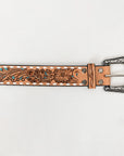 American Darling  Beautifully Hand Tooled Genuine American Leather Belt Men and  Women