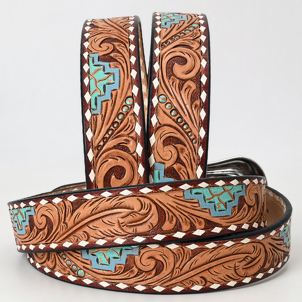 American Darling  Beautifully Hand Tooled Genuine American Leather Belt Men and  Women