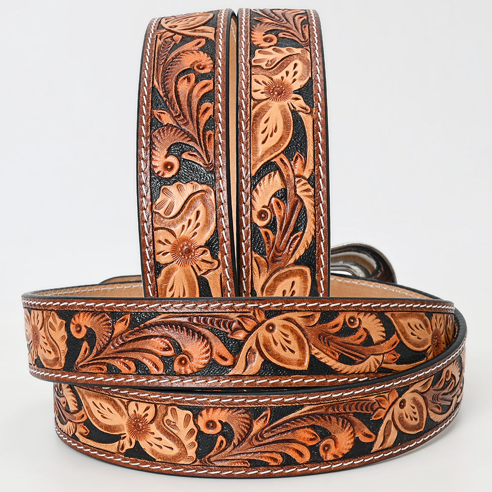American Darling  Beautifully Hand Tooled Genuine American Leather Belt Men and  Women