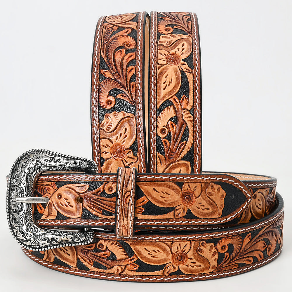 American Darling  Beautifully Hand Tooled Genuine American Leather Belt Men and  Women
