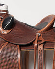HILASON Western Horse Saddle Leather Wade Ranch Roping Basketweave Brown | Hand Tooled & For Horses