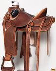 HILASON Western Horse Saddle Leather Wade Ranch Roping Basketweave Brown | Hand Tooled & For Horses