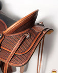 HILASON Western Horse Saddle Leather Wade Ranch Roping Basketweave Brown | Hand Tooled & For Horses