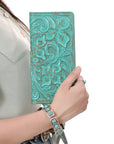 American Darling Clutch Beautifully Hand Tooled  Genuine Leather women bag western handbag purse