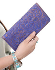 American Darling Clutch Beautifully Hand Tooled  Genuine Leather women bag western handbag purse
