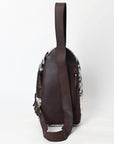 American Darling Sling Beautifully Hand Tooled Hair On Genuine Leather Women Bag Western Handbag Purse |
