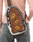 ADBGA594A Sling Hand Tooled Genuine Leather Women Bag Western Handbag Purse