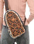 ADBGA594B Sling Hand Tooled Genuine Leather Women Bag Western Handbag Purse