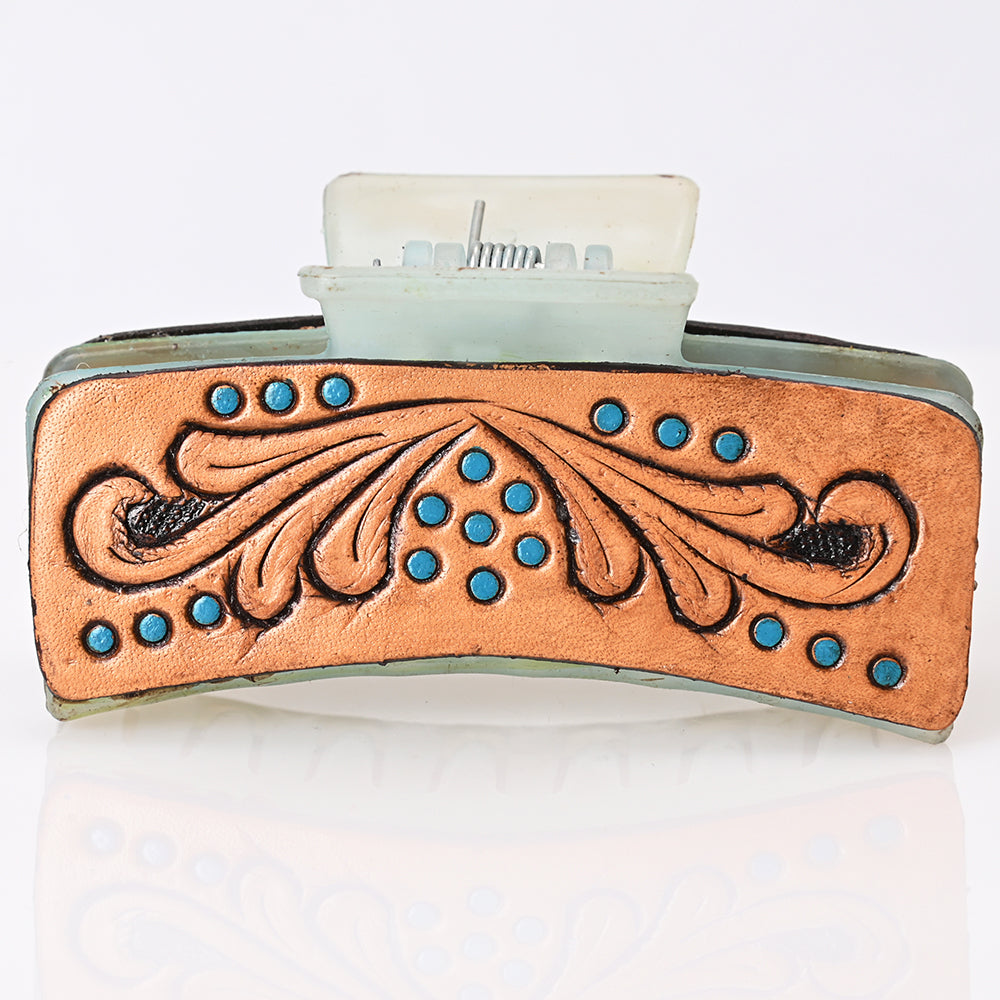 Beautifully Hand Tooled Women Ladies Hair Band Clip Clutcher