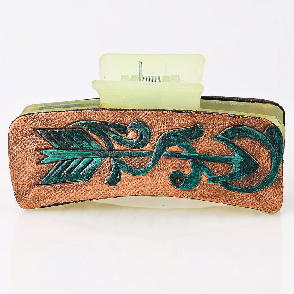 Beautifully Hand Tooled Women Ladies Hair Band Clip Clutcher