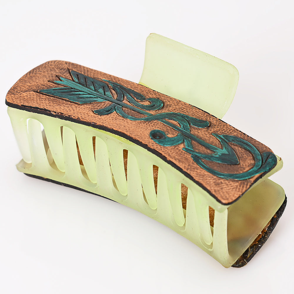 Beautifully Hand Tooled Women Ladies Hair Band Clip Clutcher