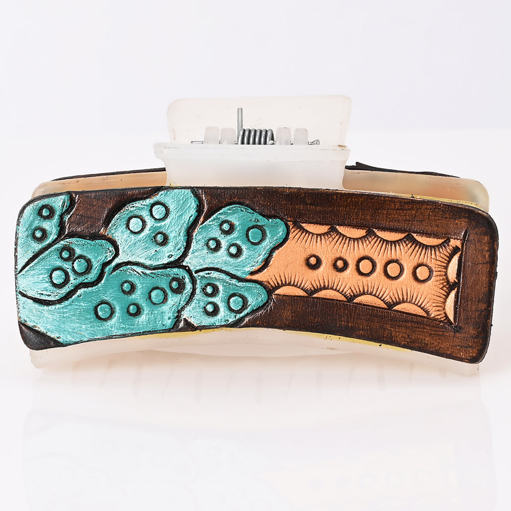Beautifully Hand Tooled Women Ladies Hair Band Clip Clutcher