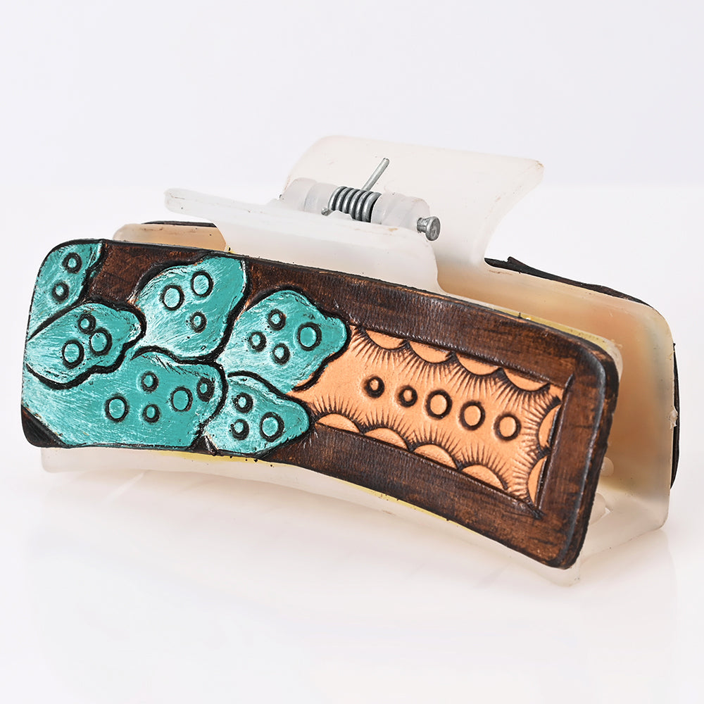 Beautifully Hand Tooled Women Ladies Hair Band Clip Clutcher