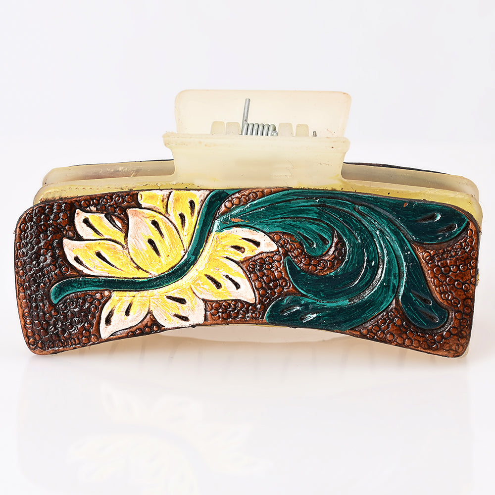 Beautifully Hand Tooled Women Ladies Hair Band Clip Clutcher
