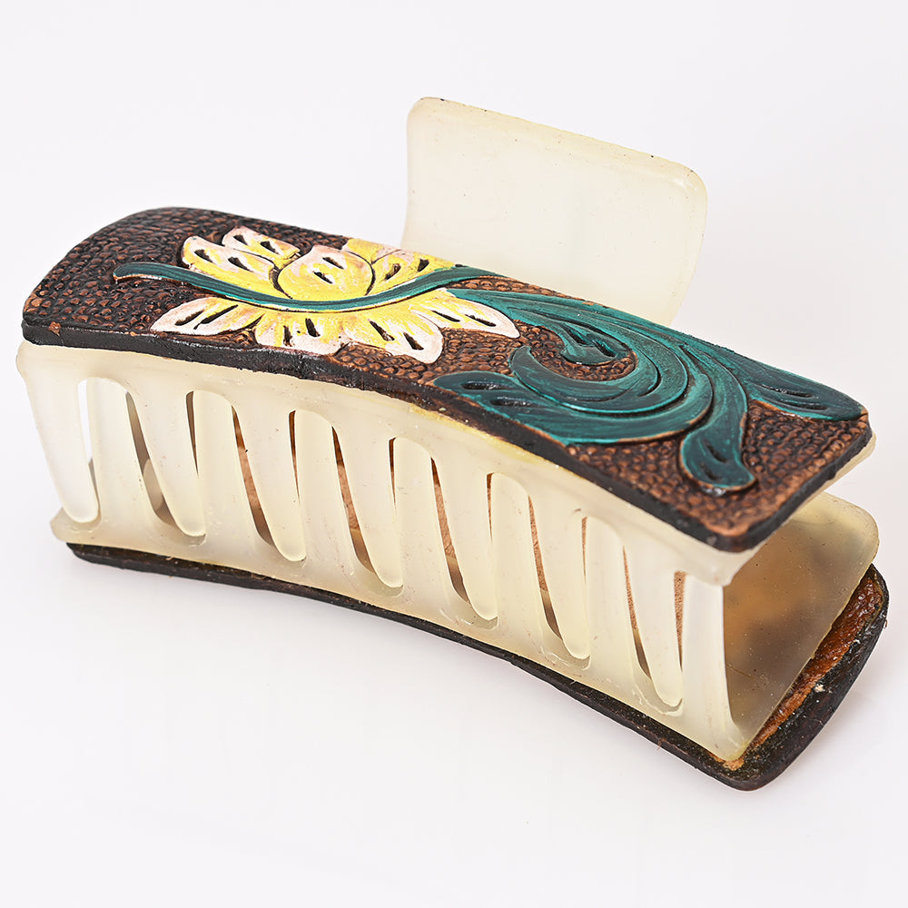 Beautifully Hand Tooled Women Ladies Hair Band Clip Clutcher