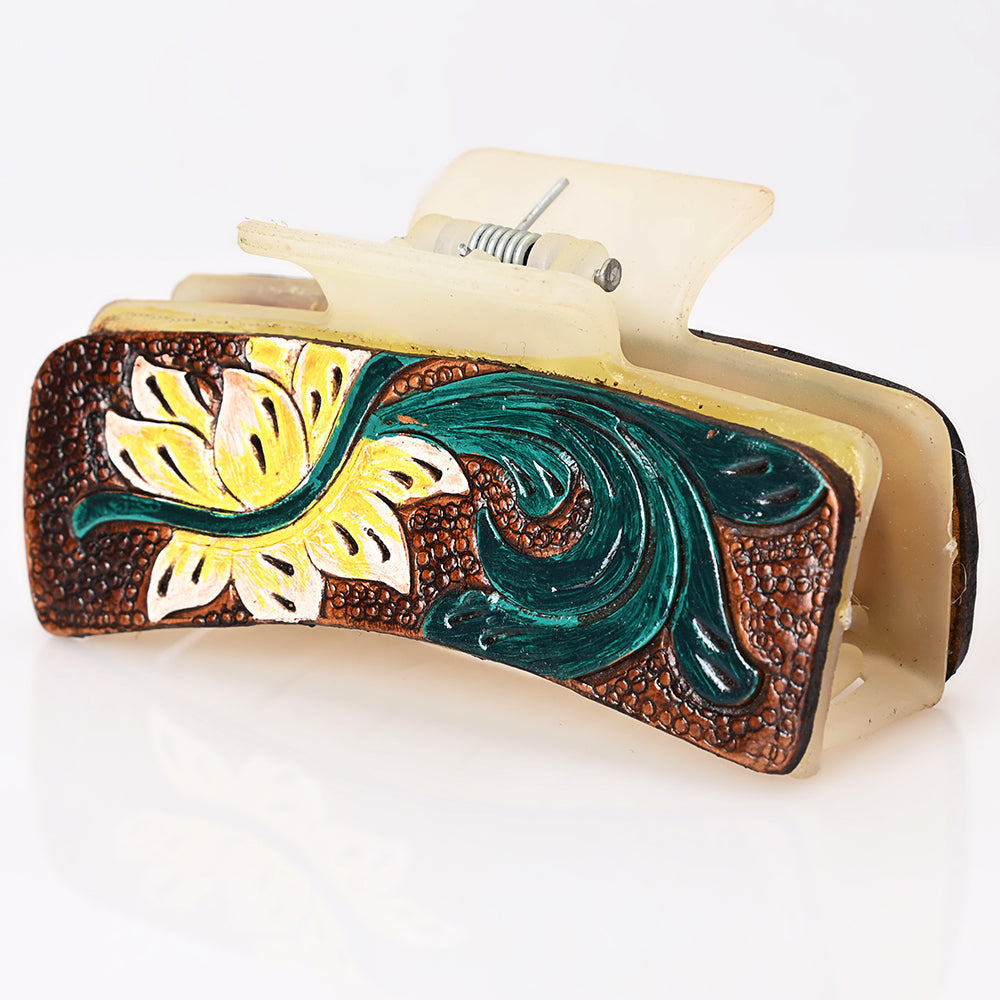 Beautifully Hand Tooled Women Ladies Hair Band Clip Clutcher