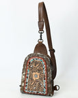 American Darling Sling Beautifully Hand Tooled  Hair-On Genuine Leather women bag western handbag purse
