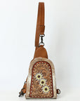 American Darling Sling Beautifully Hand Tooled  Hair-On Genuine Leather women bag western handbag purse