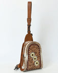 American Darling Sling Beautifully Hand Tooled  Hair-On Genuine Leather women bag western handbag purse