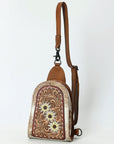 American Darling Sling Beautifully Hand Tooled  Hair-On Genuine Leather women bag western handbag purse