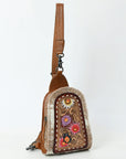 American Darling Sling Beautifully Hand Tooled  Hair-On Genuine Leather women bag western handbag purse