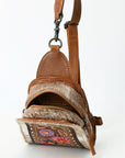 American Darling Sling Beautifully Hand Tooled  Hair-On Genuine Leather women bag western handbag purse