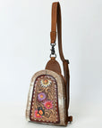 American Darling Sling Beautifully Hand Tooled  Hair-On Genuine Leather women bag western handbag purse