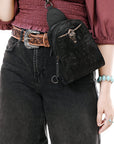 American Darling Sling Hair-On Crocodile embossed Genuine Leather women bag western handbag purse
