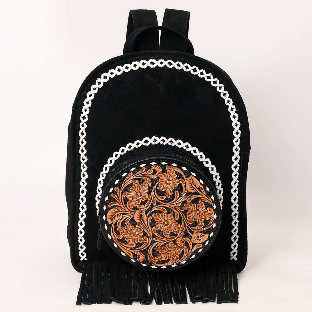 ADBG1546 Backpack Hand Tooled Genuine Western Suede Leather women bag