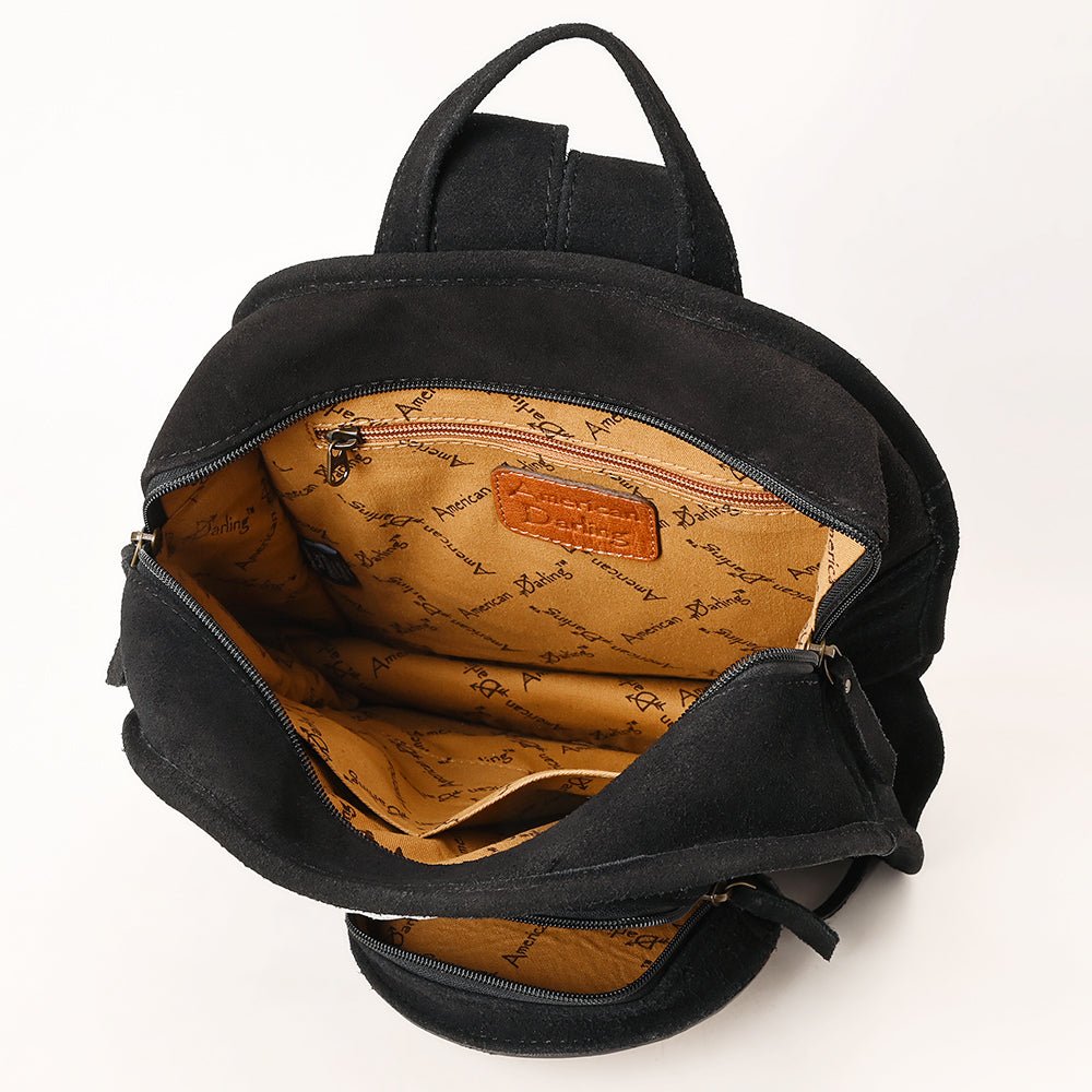 ADBG1546 Backpack Hand Tooled Genuine Western Suede Leather women bag
