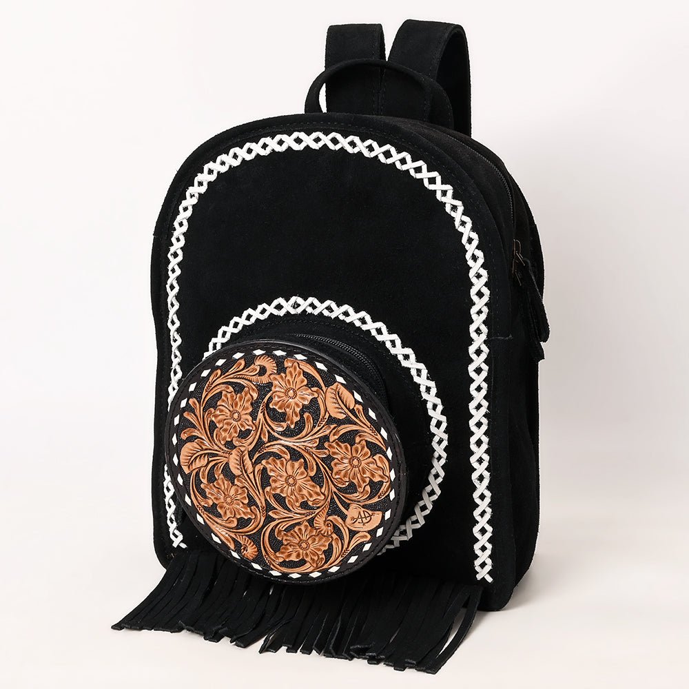 ADBG1546 Backpack Hand Tooled Genuine Western Suede Leather women bag