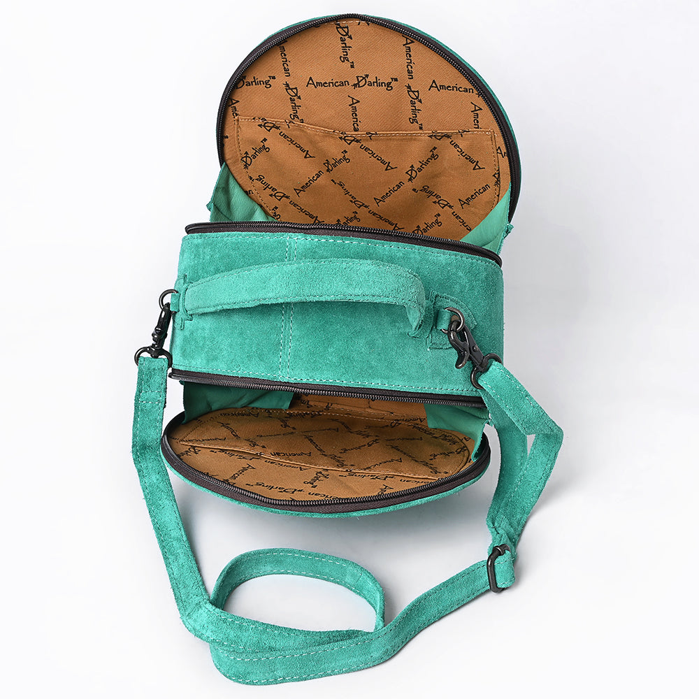 American Darling Canteen Genuine Suede Leather Women Bag Western Handbag Purse