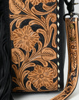 American Darling Tote Beautifully Hand Tooled  Hair-On Genuine Leather women bag western handbag purse