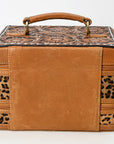American Darling Adbga454E Jewelry Case Hand Tooled Hair-On Genuine Leather Women Bag Western Handbag Purse