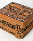 American Darling Adbga454E Jewelry Case Hand Tooled Hair-On Genuine Leather Women Bag Western Handbag Purse