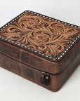 American Darling Jewelry Case Hand Tooled Genuine Leather Women Bag Western Handbag Purse