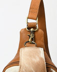 American Darling Adbga608 Sling Hand Tooled Hair-On Genuine Leather Women Bag Western Handbag Purse