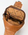 American Darling Adbga608 Sling Hand Tooled Hair-On Genuine Leather Women Bag Western Handbag Purse