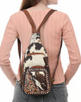 American Darling Adbga609 Sling Hand Tooled Hair-On Genuine Leather Women Bag Western Handbag Purse